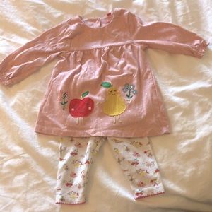 Baby Boden Pink dress and patterned leggings